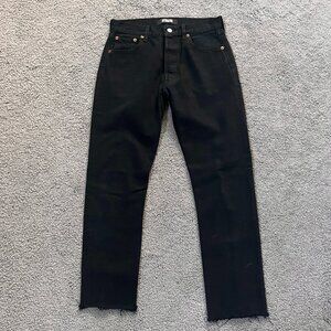 REFORMATION X LEVI'S REPURPOSED UPCYCLED REDESIGNED BLACK JEANS  FITTED  EUC  27